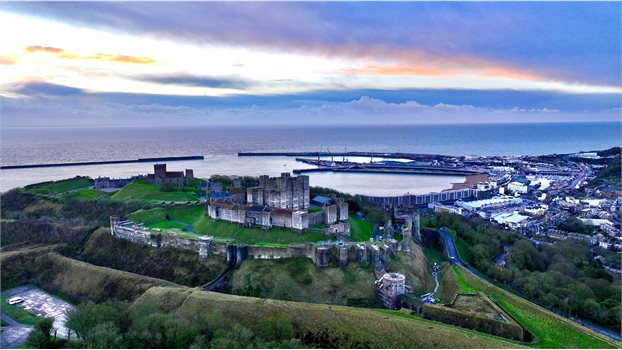 Dover castle aerial