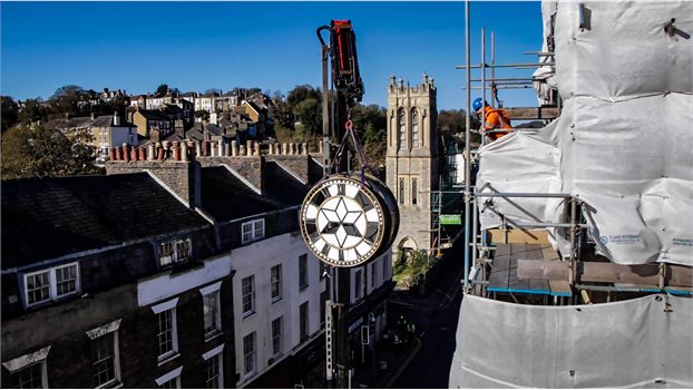 Maison Dieu clock removal