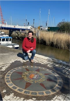 New stone compass rose in Sandwich to commemorate the Cinque Ports