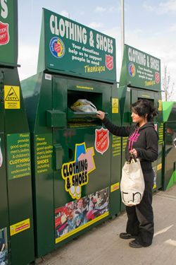 Salvation army clothing collection point